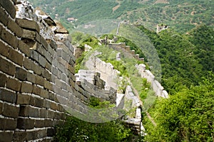 Vertiginous section of the great wall of china