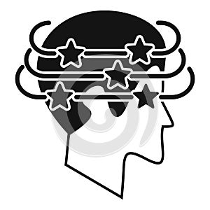 Vertigo stars icon simple vector. Dizziness brain