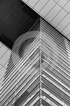 Vertival shot of the modern kranhaus building in the Rheinauhafen of Cologne, Germany