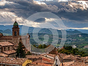 Verucchio town from above. Italy