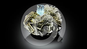 very aesthetic aquamarine with muscovite specimen from Nagar Pakistan