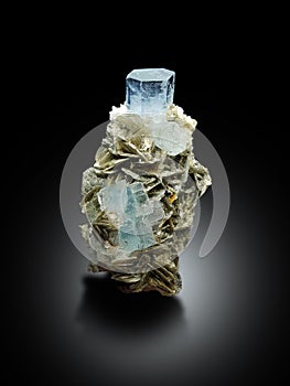 Very aesthetic aquamarine with muscovite specimen from Nagar Pakistan