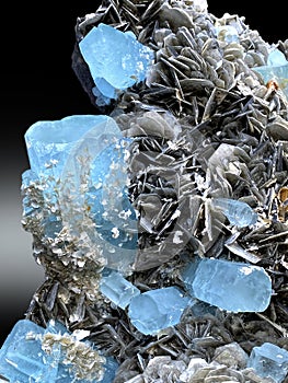 Very aesthetic aquamarine with muscovite specimen from Nagar Pakistan