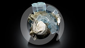 Very aesthetic aquamarine with muscovite specimen from Nagar Pakistan