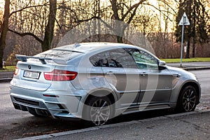 Very aggressive looking BMW X6 E71 modified by Lumma Design as CLR X 650 M. Extreme tuning can be sometimes denoted as tuzing as