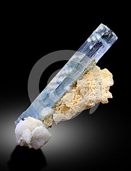 very beautiful aquamarine with Albite crystal mineral specimen from Skardu Pakistan