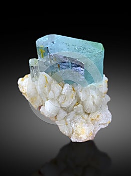 Very beautiful Aquamarine With Albite feldspar Mineral specimen from Skardu pakistan