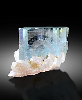 Very beautiful Aquamarine With Albite feldspar Mineral specimen from Skardu pakistan