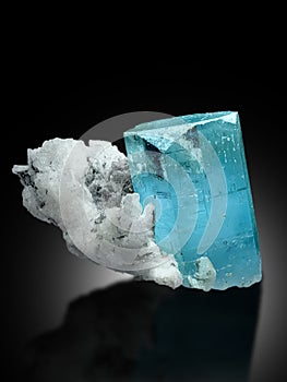 Very beautiful aquamarine with albite specimen from nagar valley giglit Pakistan