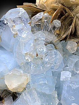 very beautiful Aquamarine crystals cluster with muscovite mineral specimen form nagar valley gilgit Pakistan photo