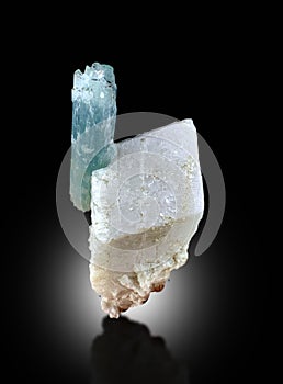 Very beautiful Aquamarine With Microcline Feldspar Mineral specimen from Skardu pakistan