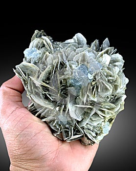 very beautiful aquamarine with muscovite matrix mineral specimen from Pakistan