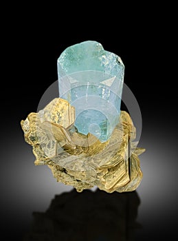 very Beautiful Aquamarine var Beryl with Muscovite mica Mineral specimen from Nagar Pakistan