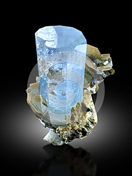 very Beautiful Aquamarine var Beryl with Muscovite mica Mineral specimen from Nagar Pakistan