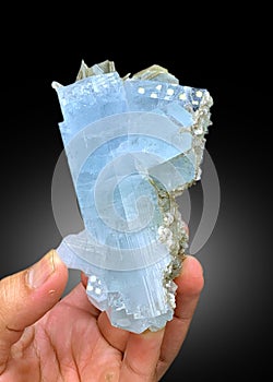 very beautiful Aquamarine var beryl with musocvite Mineral specimen from Nagar valley Gilgit Pakistan photo