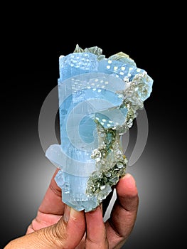 very beautiful Aquamarine var beryl with musocvite Mineral specimen from Nagar valley Gilgit Pakistan photo