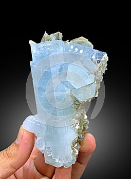 very beautiful Aquamarine var beryl with musocvite Mineral specimen from Nagar valley Gilgit Pakistan photo