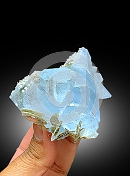 very beautiful Aquamarine var beryl with musocvite Mineral specimen from Nagar valley Gilgit Pakistan photo