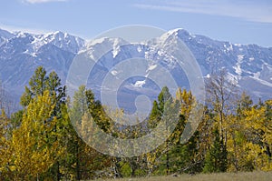 Very beautiful autumn Altay mountains photo