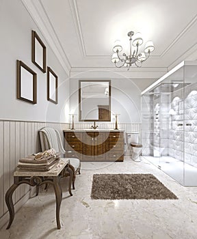 Very beautiful bathroom in a contemporary English style.