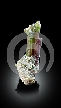 VERY BEAUTIFUL BI COLOR WATERMELON TOURMALINE WITH ALBITE SPECIMEN FORM AFGHANSITAN photo