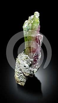 VERY BEAUTIFUL BI COLOR WATERMELON TOURMALINE WITH ALBITE SPECIMEN FORM AFGHANSITAN photo