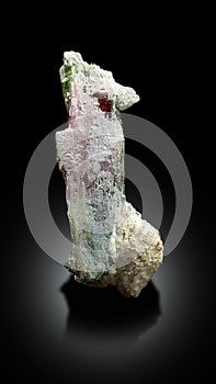 VERY BEAUTIFUL BI COLOR WATERMELON TOURMALINE WITH ALBITE SPECIMEN FORM AFGHANSITAN photo