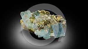 Very beautiful blue Aquamarine var Beryl crystal with Muscovite specimen from Nagar Valley Gilgit Pakistan