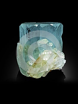 Very beautiful blue Aquamarine var Beryl crystal with Muscovite specimen from Nagar Valley Gilgit Pakistan