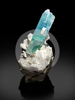 Very beautiful blue Aquamarine var Beryl crystal specimen from skardu Pakistan photo