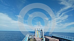 Very beautiful blue clouds visible from the ferry