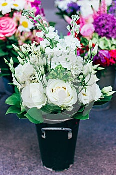 Very beautiful delicate bouquet of white flowers