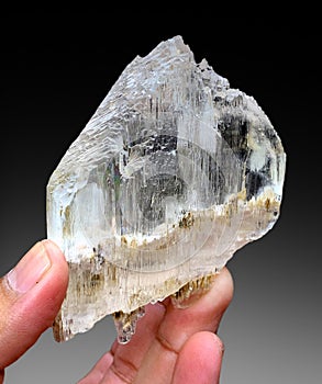 very beautiful etched head Terminated Tryphane Kunzite Var Spodumene crystal from kunar afghansitan photo