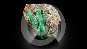 Very Beautiful green emerald crystal on matrix specimen form afghanistan photo