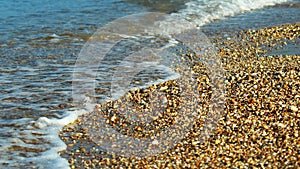 very beautiful landscape calm sea pebbles backgroun