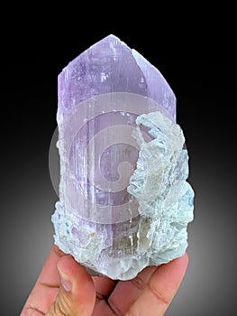 very beautiful terminated Lilac color Kunzite var spodumene with albite crystal mineral specimen from Afghanistan