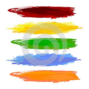 a very beautiful vector hand-drawing set colorful brush strokes on isolated white background