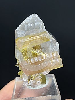 very beautiful watermelon tourmaline with quartz Mineral specimen from afghanistan