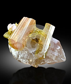 very beautiful watremellon tourmaline with quartz crysta mineral specimen from afghanistan