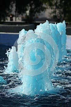 Very Blue water in fountain photo