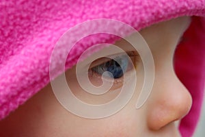 Very Close Up Side View of a Baby's Blue Eye