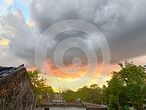A very cloudy sky in  this evening