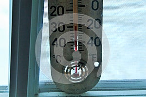 Very Cold Temperature Shown on Thermometer