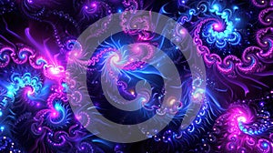 A very colorful and beautiful background with swirls of purple, blue, AI