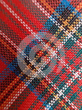Very colorful  close up image of a plastic tartan