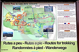 Santa Pau, France. Route for walking the volcanoes.