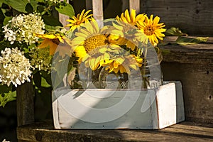 A very country sunflower display