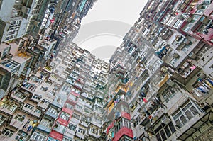 Very Crowded but colorful building group , Hongkong