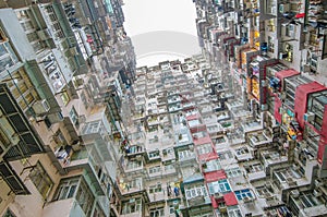 Very Crowded but colorful building group , Hongkong