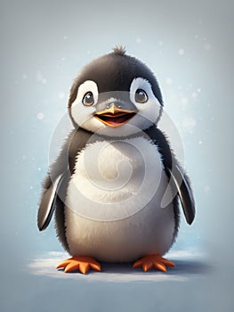 very cute and fluffy little penguin